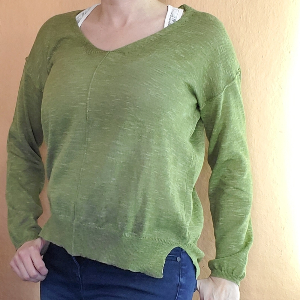 **buy 2 get 1 free** Semi sheer army green sweater
